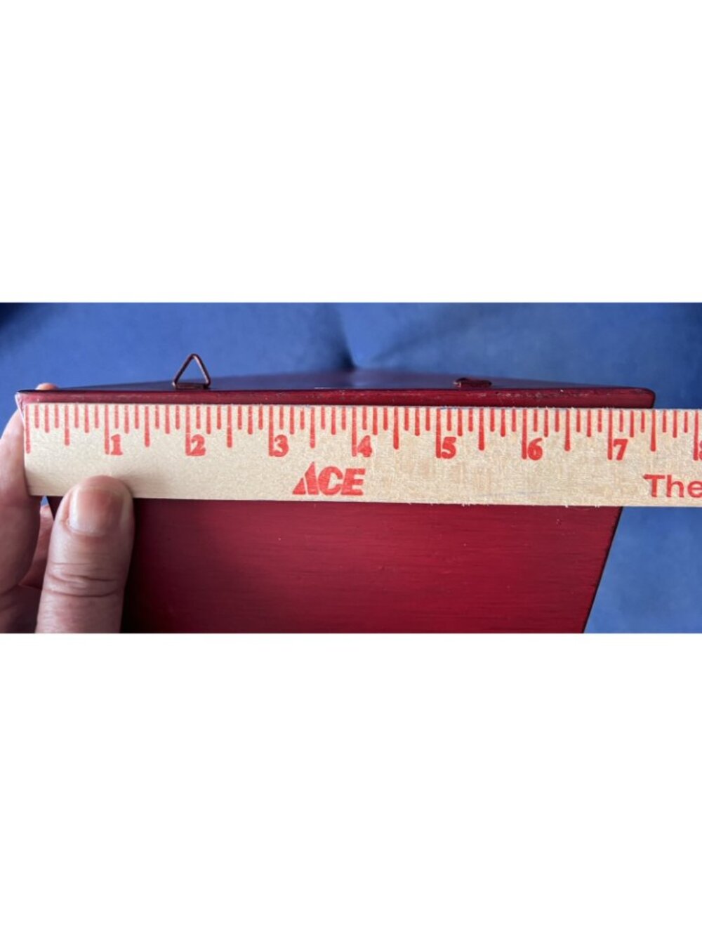 SOUTHERN LIVING Red Metal Triangular Wall Sconce Shelf Floral 14"L x 8"W Painted - Picture 8 of 9